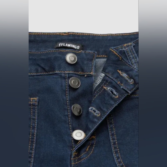 Button Up High Rise Flare Jeans - Picture 3 of 5